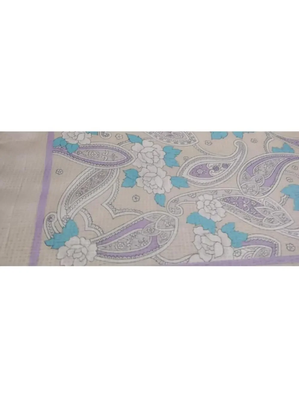 Vintage SARAH CONVENTRY Beige Lilac Lavender Scarf Tan 31 x 31 inches Large Wide